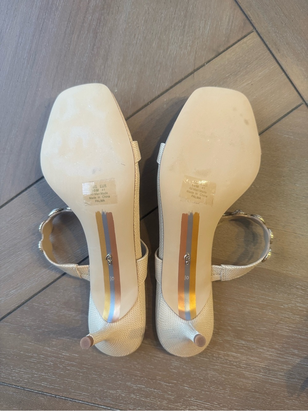 Sam Edelman Palma Slip-On Heels with Pearl and Gold Embellishments - Picture 9 of 13